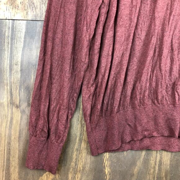 Banana Republic Mens Sweater Burnt Orange Brown V Neck Silk Cashmere Blend XL - Picture 4 of 13